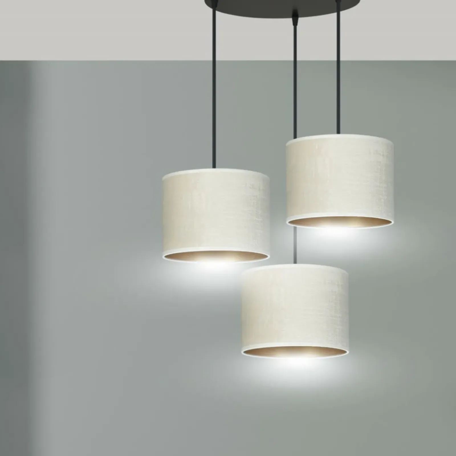 Sklep Kaja Lampa z dwukolorowymi abażurami 1052/3PREM HILDE PREMIUM | Kaja Fashion