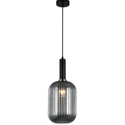 Sklep Kaja Lampa z dymionym kloszem PND-5588-1L-BK+SG ANTIOLA | Kaja Oświetlenie Cheap