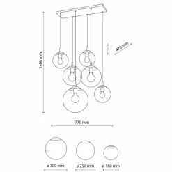 Sklep Kaja Lampa z kloszami o różnych rozmiarach TK 5384 ESME GRAPHITE | Kaja Outlet