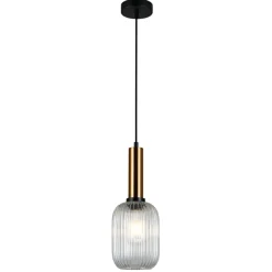 Sklep Kaja Lampa z kryształowym kloszem PND-5588-1M-BRO+CL ANTIOLA | Kaja Cheap