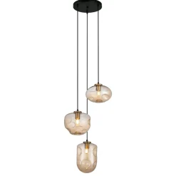 Sklep Kaja Lampa z miodowymi kloszami PND-112038-3A-BRO+AMB HATELLA | Kaja Sale