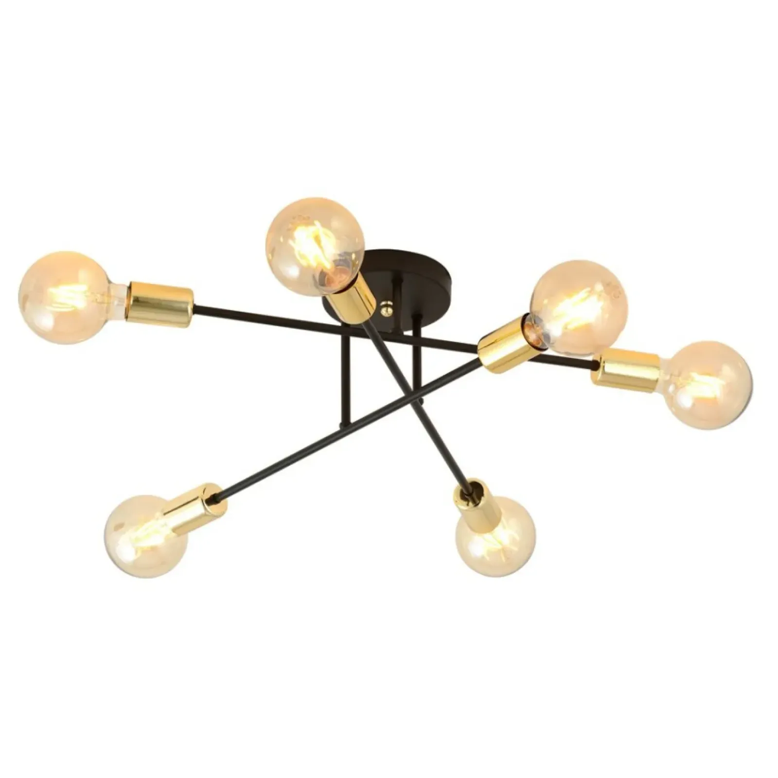 Sklep Kaja Lampa z odsłoniętymi żarówkami - czarno-złota 1175/6B z serii VEKEN Shop