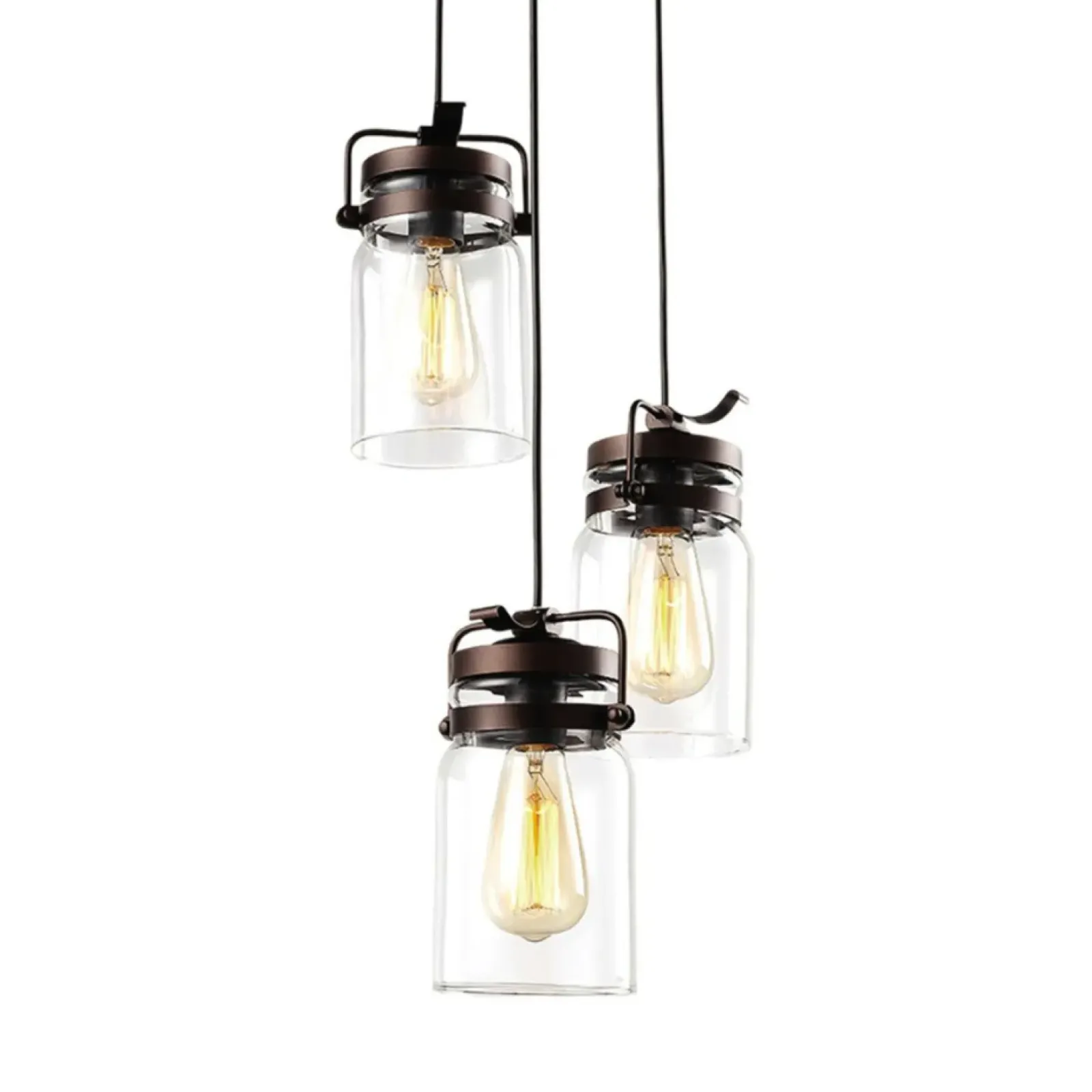 Sklep Kaja Lampa z ozdobnymi kloszami - słoiki K-8004A-3 RAVEN | Kaja Oświetlenie brąz Flash Sale