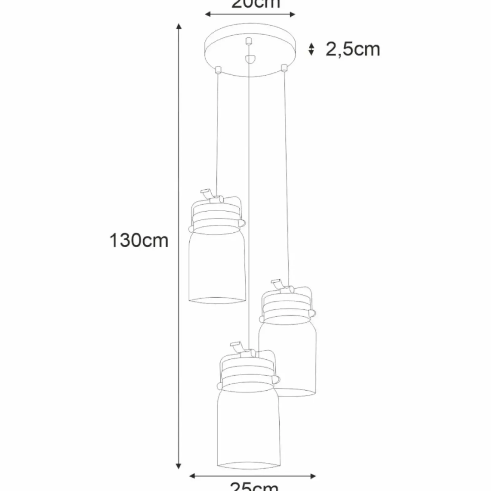 Sklep Kaja Lampa z ozdobnymi kloszami - słoiki K-8004A-3 RAVEN | Kaja Oświetlenie brąz Flash Sale