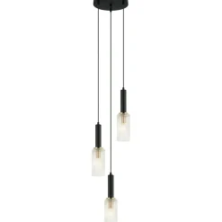 Sklep Kaja Lampa z ozdobnymi kloszami PND-43309-3 BK+BR PEROLA | Kaja Oświetlenie Fashion