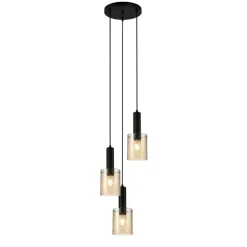 Sklep Kaja Lampa z ozdobnymi kloszami PND-5581-3A-BK+RNAMB SARDO RAIN | Kaja Clearance