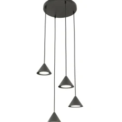 Sklep Kaja Lampa ze stożkami na zwisach 1330/4PREM ELIT 4 PREMIUM BLACK | Kaja czarny Best Sale