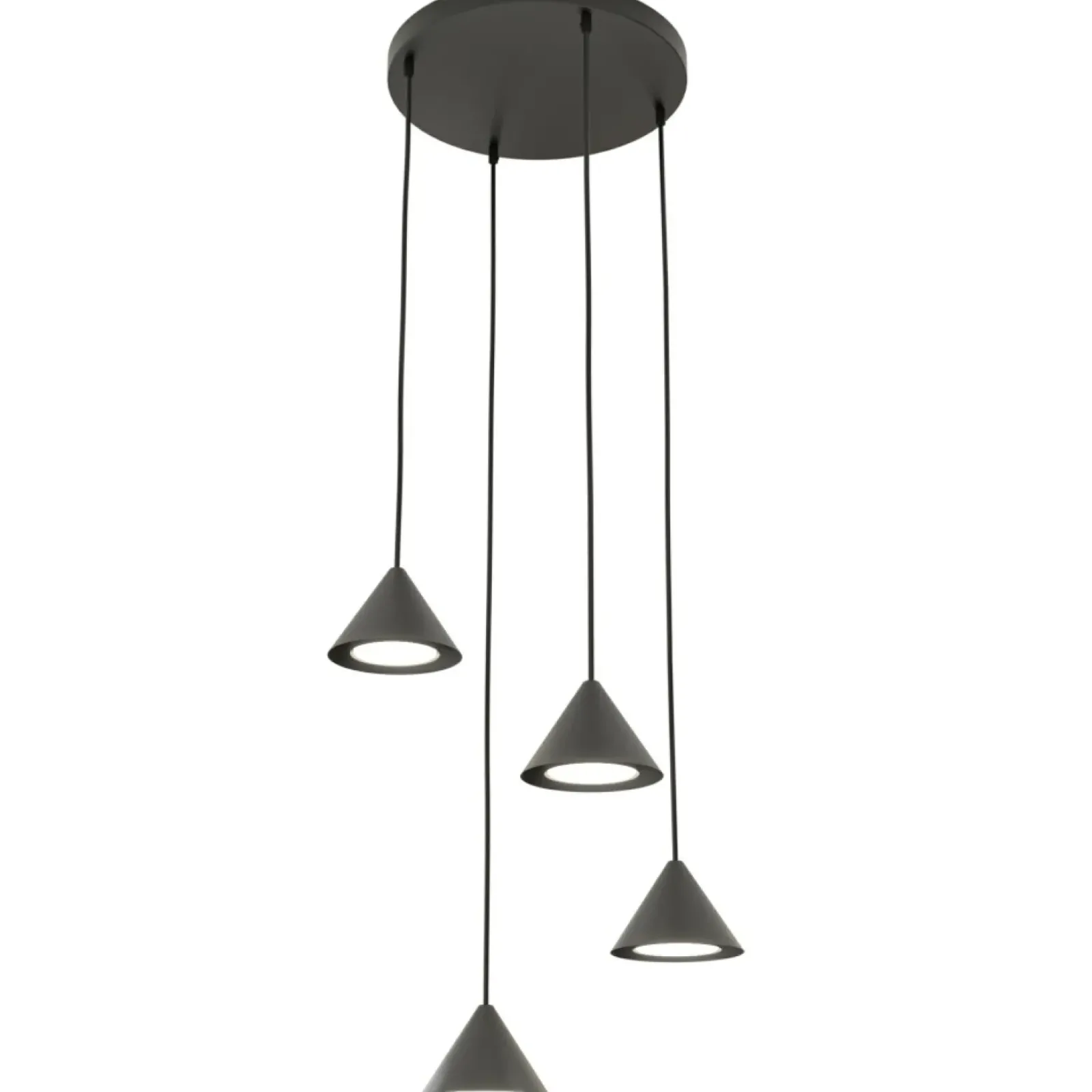 Sklep Kaja Lampa ze stożkami na zwisach 1330/4PREM ELIT 4 PREMIUM BLACK | Kaja czarny Best Sale