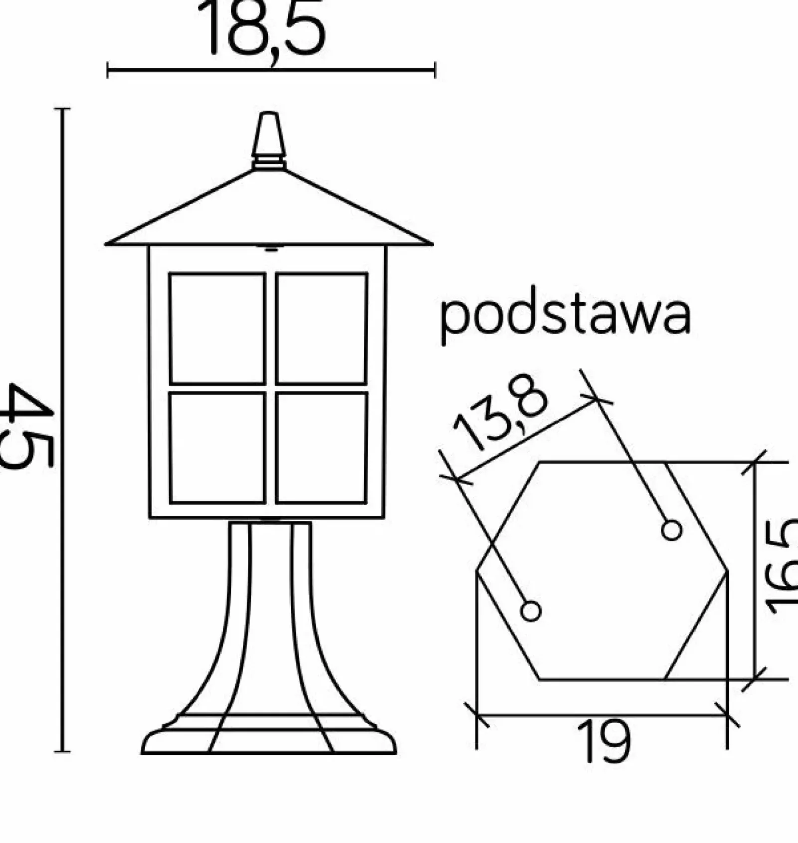 Sklep Kaja Lampa zewnętrzna z ozdobnymi szybami K 4011/1/KW z serii WENECJA | Kaja Oświetle* Lampy Ogrodowe Stojące