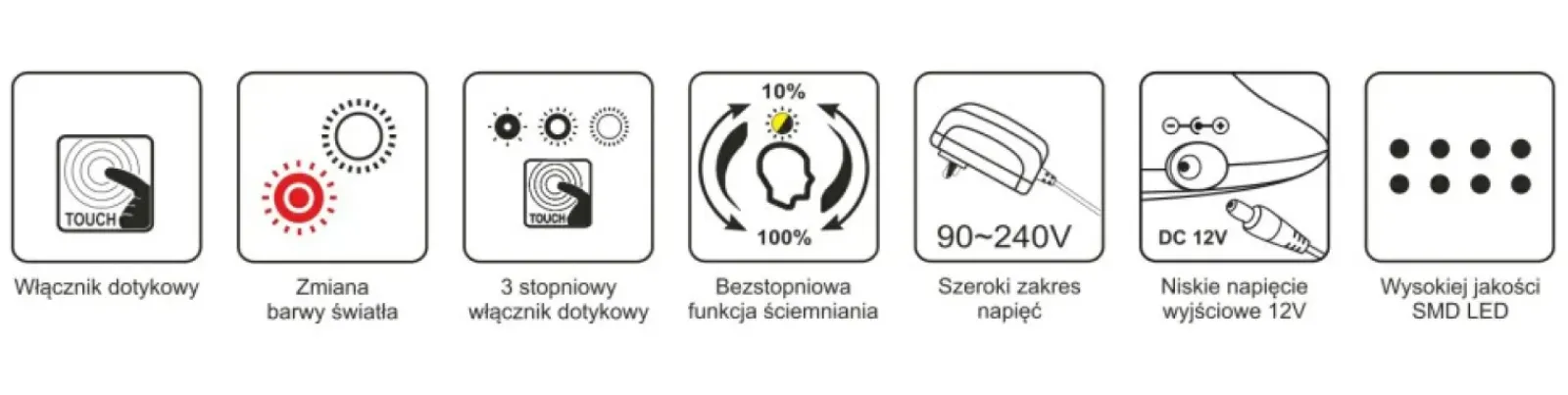 Sklep Kaja Lampka biurkowa z dotykowym panelem K-BL1153 BIAŁY z serii GAJA* Lampki Biurkowe|Lampy Led