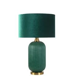 Sklep Kaja Lampka do sypialni glamour LP-1515/1T BIG GREEN TAMIZA | Kaja* Lampki Stołowe Z Abażurem|Nowoczesne Lampki Stołowe