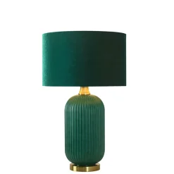 Sklep Kaja Lampka do sypialni glamour LP-1515/1T BIG GREEN TAMIZA | Kaja* Lampki Stołowe Z Abażurem|Nowoczesne Lampki Stołowe