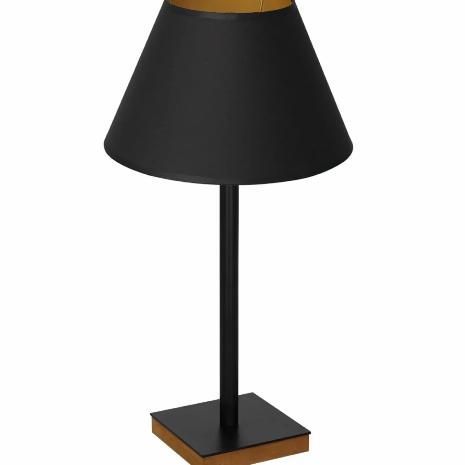 Sklep Kaja Lampka nocna, czarno-złoty, zwężany abażur LX 3760 z serii TABLE LAMPS* Lampki Stołowe Z Abażurem|Tradycyjne Lampki Stołowe