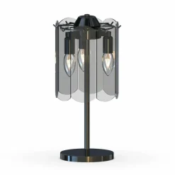 Sklep Kaja Lampka nocna w stylu dark glamour MT3523-3S-EBCN NIRA | Kaja* Nowoczesne Lampki Stołowe|Tradycyjne Lampki Stołowe