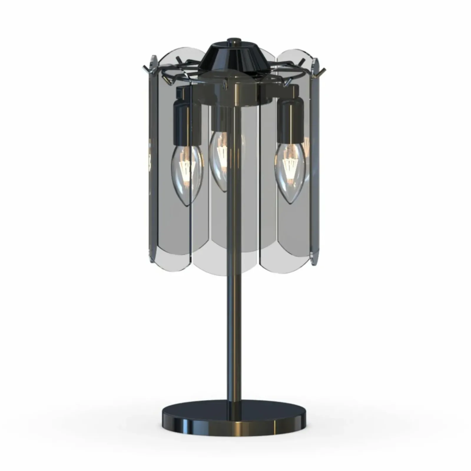 Sklep Kaja Lampka nocna w stylu dark glamour MT3523-3S-EBCN NIRA | Kaja* Nowoczesne Lampki Stołowe|Tradycyjne Lampki Stołowe