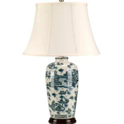 Sklep Kaja Lampka nocna z abażurem BLUE-TRAD-WP-TL z serii BLUE TRADITIONAL* Lampki Stołowe Z Abażurem|Tradycyjne Lampki Stołowe