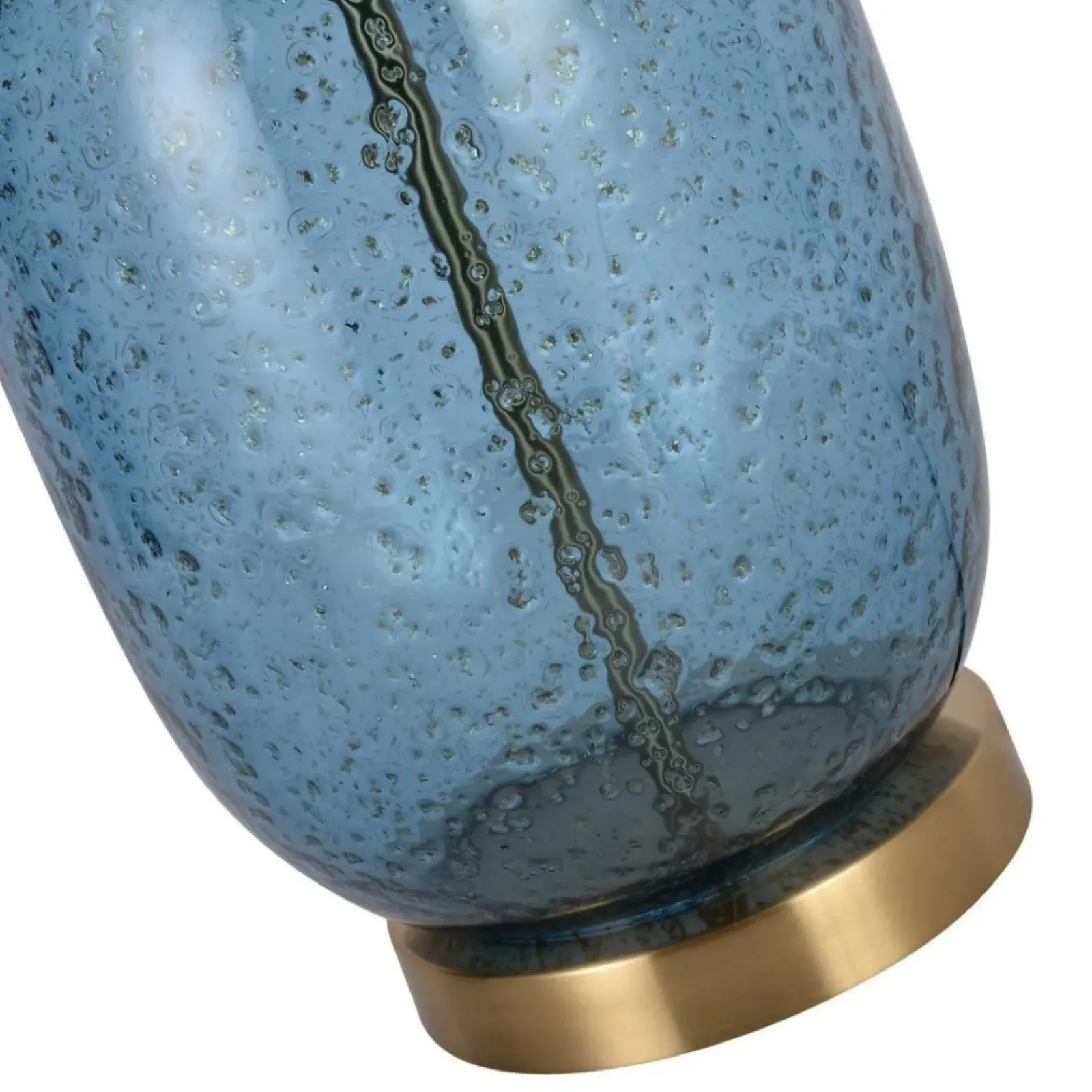 Sklep Kaja Lampka nocna z niebieską, szklaną podstawą LP-919/1T BLUE AMUR | Kaja* Lampki Stołowe Z Abażurem|Nowoczesne Lampki Stołowe