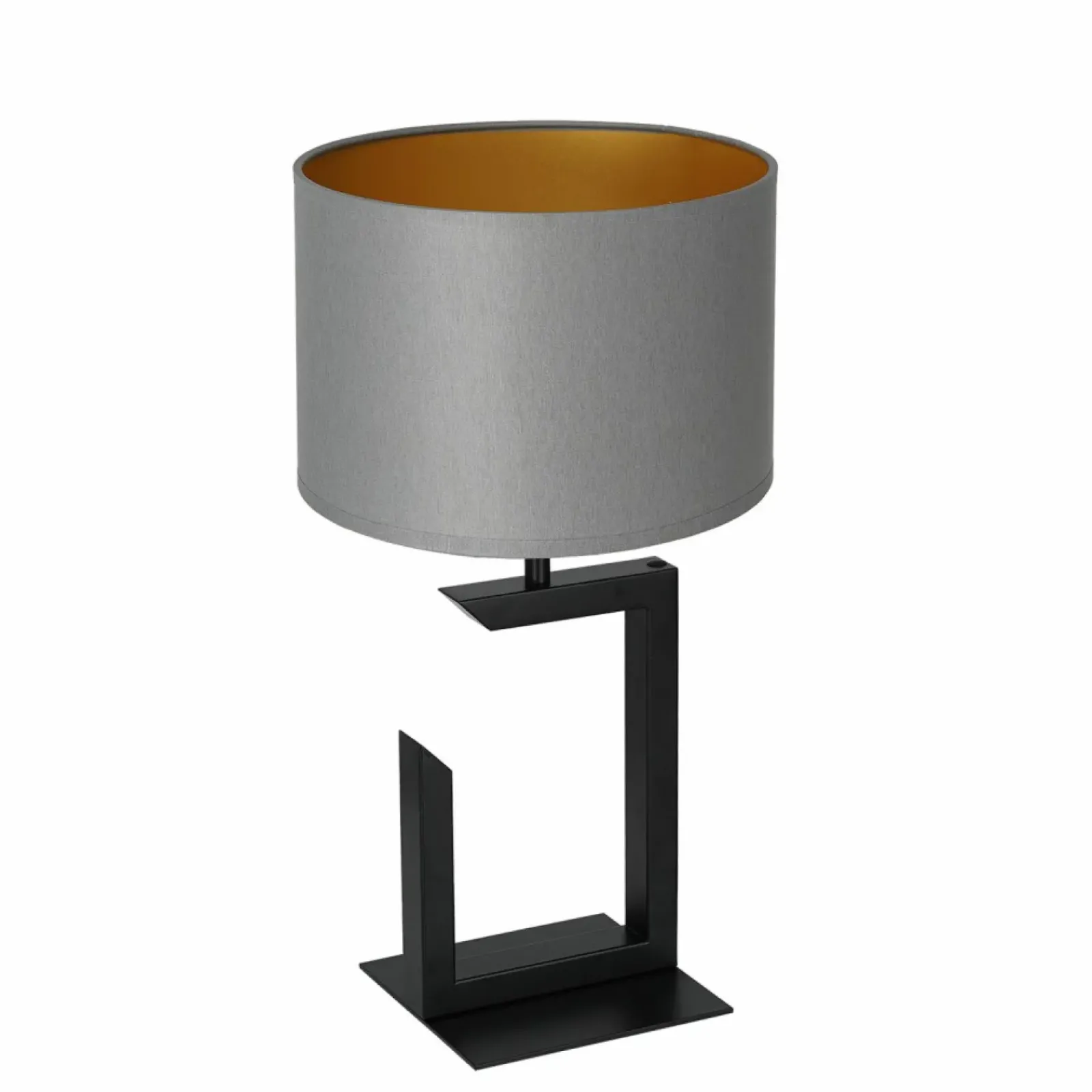 Sklep Kaja Lampka nocna z szaro-złotym abażurem LX 3404 z serii TABLE LAMPS* Lampki Stołowe Z Abażurem|Tradycyjne Lampki Stołowe