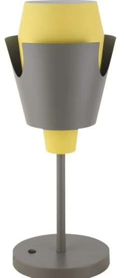Sklep Kaja Lampka stołowa żółto-szara metalowa LEDEA 50501150 FALUN | Kaja* Nowoczesne Lampki Stołowe
