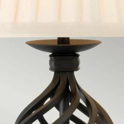 Sklep Kaja Lampka stołowa z karbowanym abażurem BELFRY-TL z serii BELFRY* Lampki Stołowe Z Abażurem|Tradycyjne Lampki Stołowe