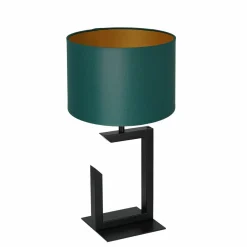 Sklep Kaja Lampka stołowa, zielono-złoty abażur LX 3405 z serii TABLE LAMPS* Lampki Stołowe Z Abażurem|Tradycyjne Lampki Stołowe