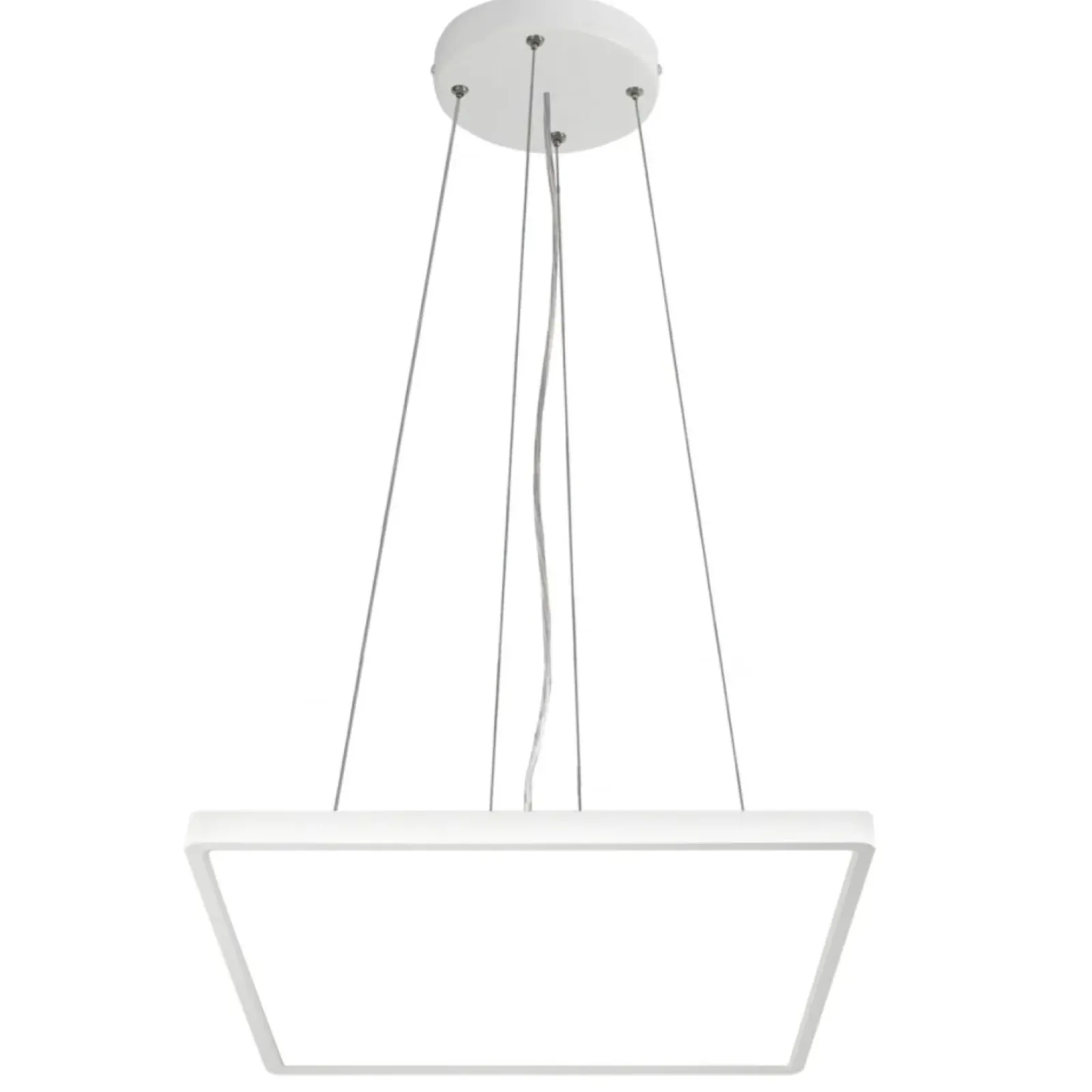 Sklep Kaja Ledowa, biała lampa wisząca 30x30 PND-83625-300S-24W-WH BASTIA | Kaja New
