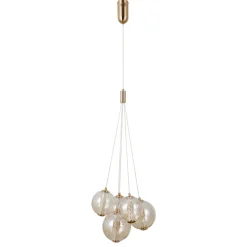 Sklep Kaja Ledowa, dekoracyjna lampa wisząca PND-34359-5-HBR-AMB z serii BUTERO Cheap
