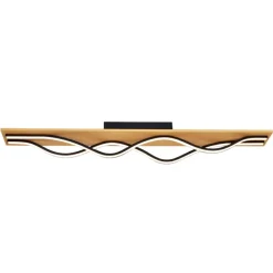 Sklep Kaja Ledowa, drewniana lampa sufitowa fala PLF-23848-30W-BK-GD CONATO | Kaja Discount