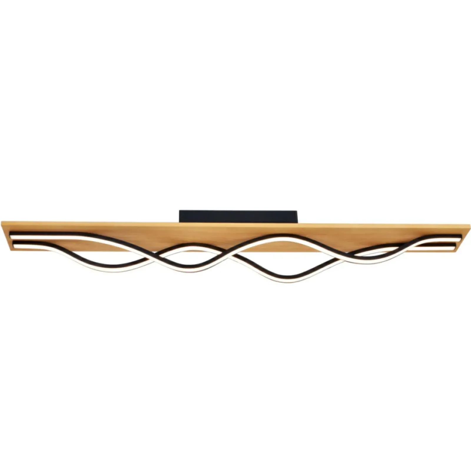 Sklep Kaja Ledowa, drewniana lampa sufitowa fala PLF-23848-30W-BK-GD CONATO | Kaja Discount