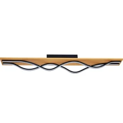 Sklep Kaja Ledowa, drewniana lampa sufitowa fala PLF-23848-30W-BK-GD CONATO | Kaja Discount