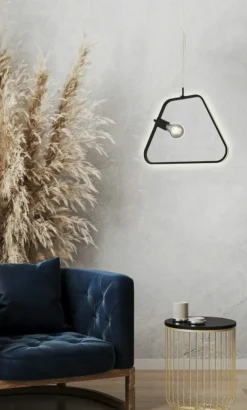 Sklep Kaja Ledowa, geometryczna lampa wisząca A0023-321 IKARIA | Kaja Oświetlenie czarny Best