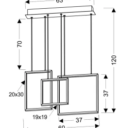 Sklep Kaja Ledowa, geometryczna lampa wisząca A0026-330 KEOS | Kaja Oświetlenie biały Clearance