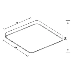 Sklep Kaja Ledowa, kwadratowa lampa sufitowa 12100006-SL SIERRA | Kaja* Lampy Led|Plafony Klasyczne