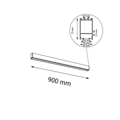 Sklep Kaja Ledowa lampa listwa plafon 90cm 3000K ANT 1963 NUMATA | Kaja* Lampy Led|Plafony Nowoczesne