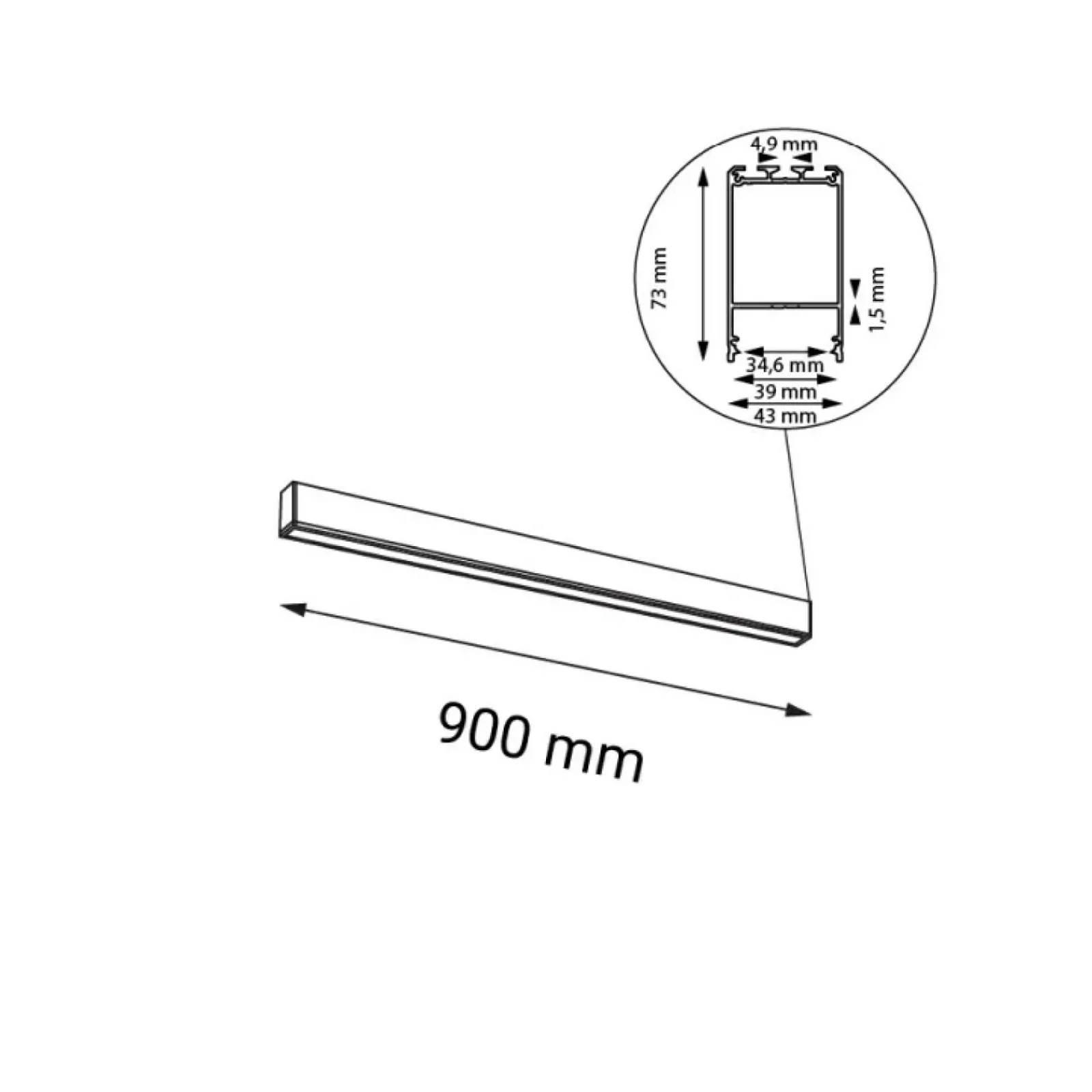 Sklep Kaja Ledowa lampa listwa plafon 90cm 3000K ANT 1963 NUMATA | Kaja* Lampy Led|Plafony Nowoczesne