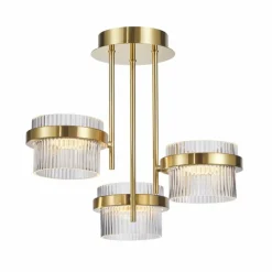 Sklep Kaja Ledowa lampa sufitowa z kryształkami PND-77362-3-24W-GD TIARA | Kaja Shop