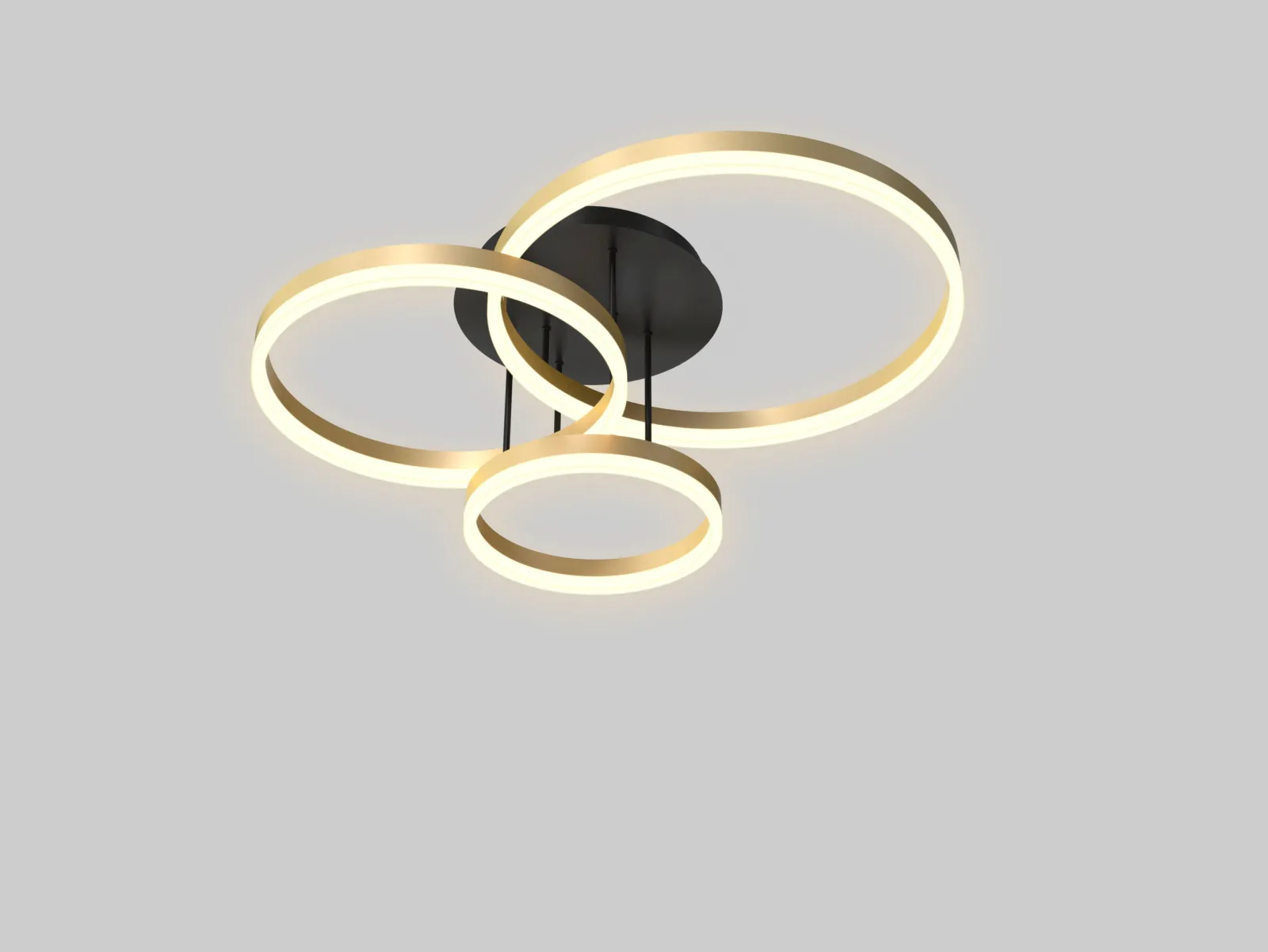 Sklep Kaja Ledowa lampa sufitowa ze złotymi kołami WF 9049-401 PERPIGNON | Kaja* Plafony Nowoczesne|Lampy Led