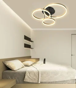 Sklep Kaja Ledowa lampa sufitowa ze złotymi kołami WF 9049-401 PERPIGNON | Kaja* Plafony Nowoczesne|Lampy Led