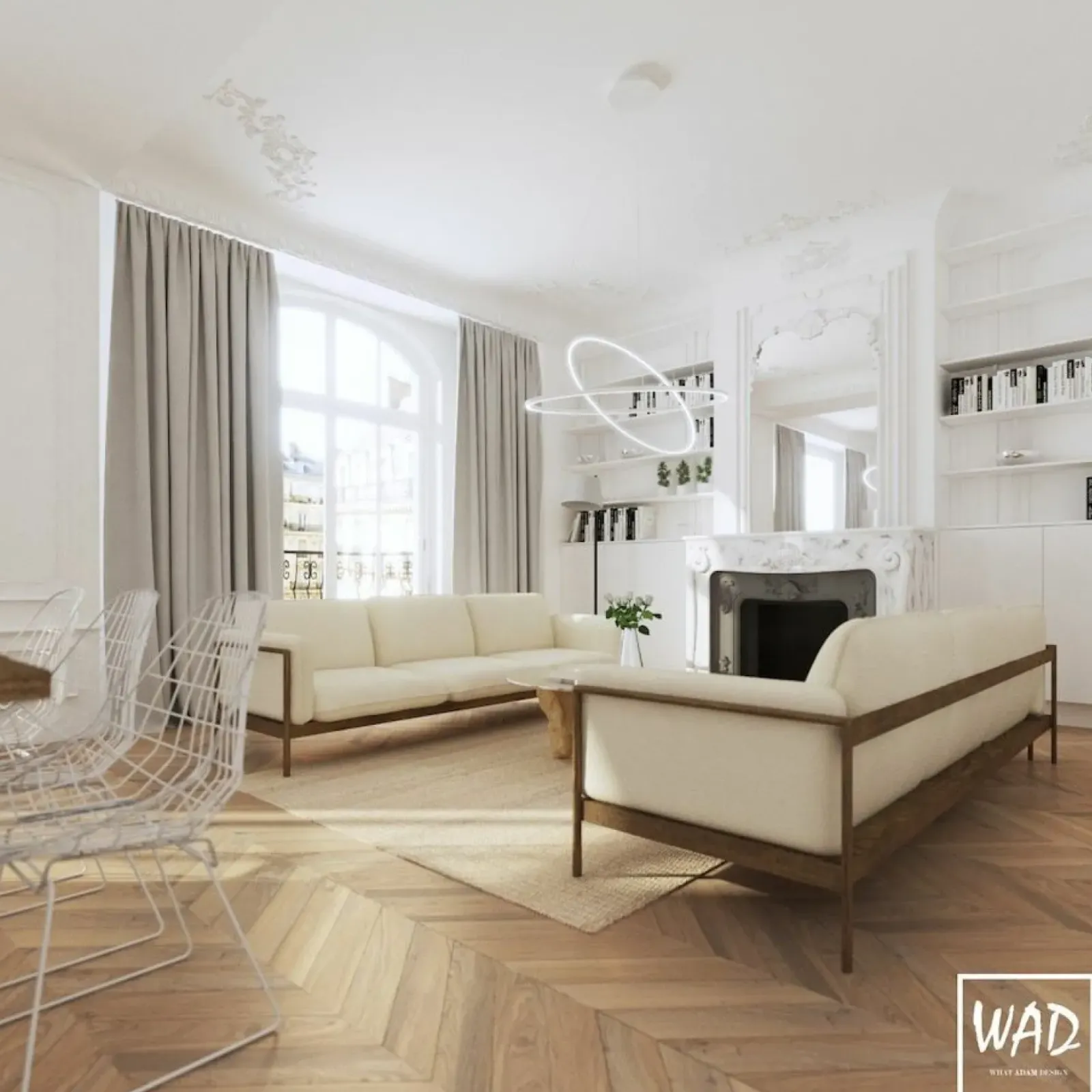 Sklep Kaja Ledowa lampa wisząca obręcze 90 + 120 cm 67930 ECHO | Kaja Oświetlenie Shop