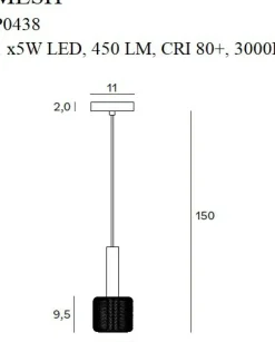 Sklep Kaja Ledowa lampa wisząca z drucianym kloszem MX P0438 MESH | Kaja Flash Sale