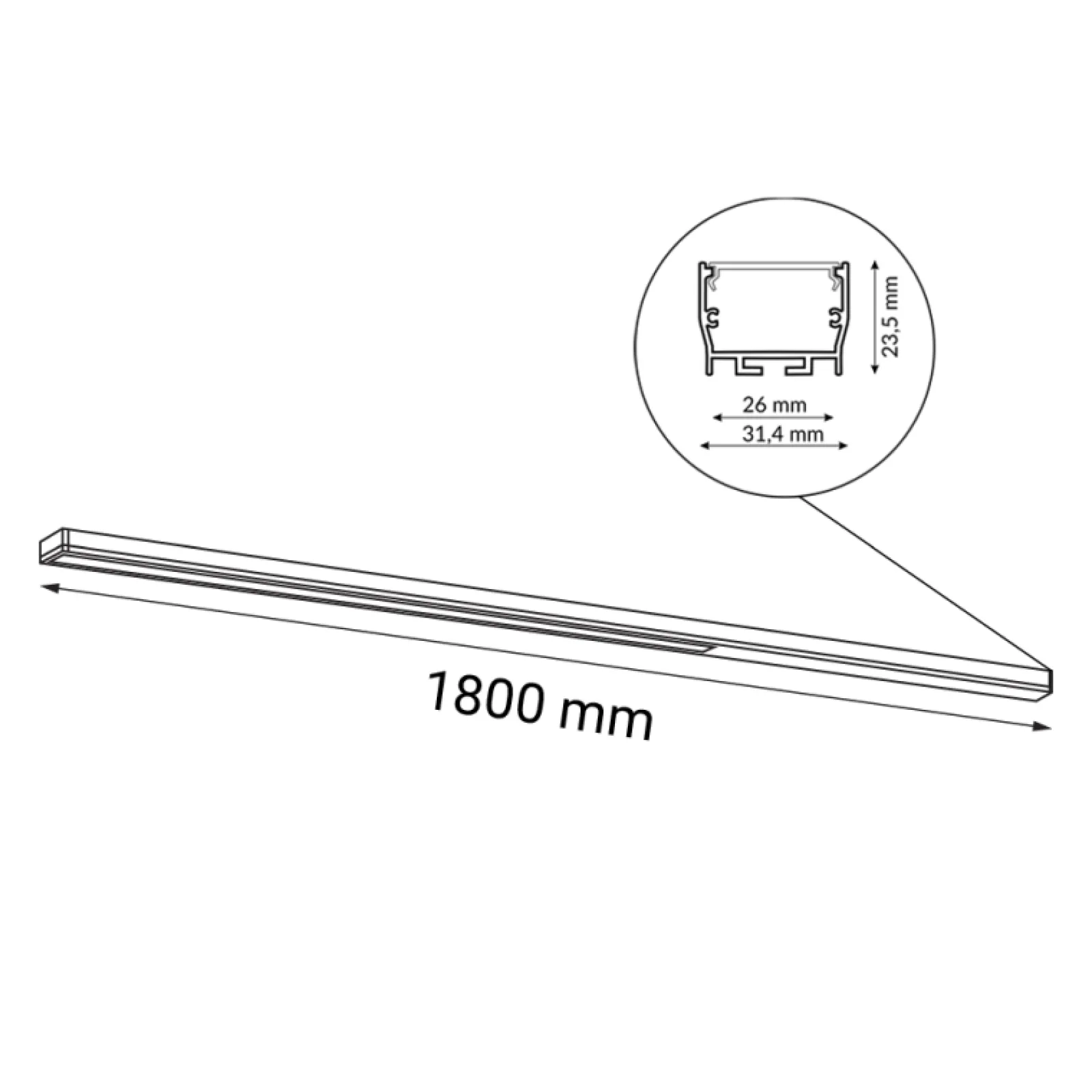 Sklep Kaja Ledowa listwa natynkowa 180cm 3000K ANT 1816 HIATE | Kaja Oświetlenie* Plafony Nowoczesne|Lampy Led