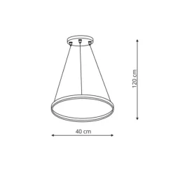 Sklep Kaja Ledowa obręcz wisząca nad stół ⌀40cm LP-909/1P S BK CCT RING | Kaja Shop