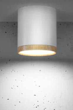 Sklep Kaja LEDowa tuba natynkowa z drewnem 2273624 z serii TUBA | Kaja* Lampy Led