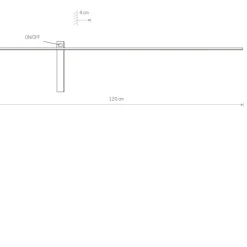 Sklep Kaja Ledowy kinkiet o szerokości 120cm, o mocy 15W 8117 | Kaja Oświetlenie* Lampy Led