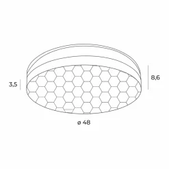 Sklep Kaja Ledowy plafon ⌀48cm na czarnej podstawie MX C0218 SEKKO | Kaja* Lampy Led|Plafony Nowoczesne