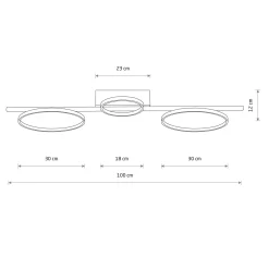 Sklep Kaja Ledowy plafon czarne obręcze 100cm 3000K 10816 CIRCOLO LED | Kaja* Plafony Nowoczesne|Lampy Led