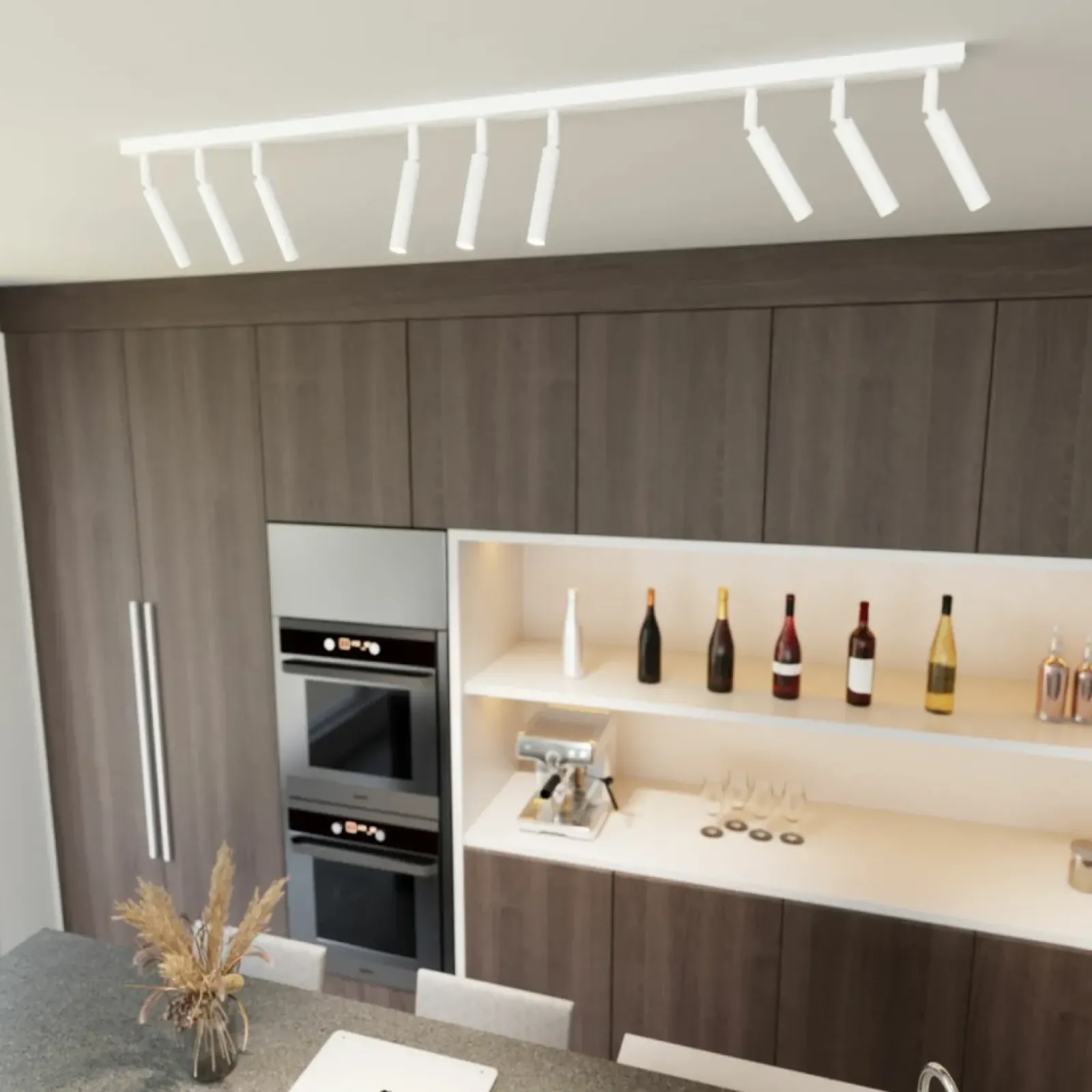 Sklep Kaja Liniowa lampa sufitowa 116cm ze spotami 1352/9 IVI 9 WHITE | Kaja biały Online