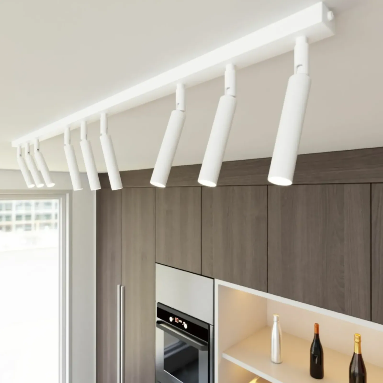 Sklep Kaja Liniowa lampa sufitowa 116cm ze spotami 1352/9 IVI 9 WHITE | Kaja biały Online