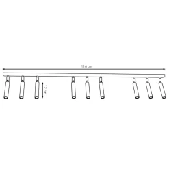 Sklep Kaja Liniowa lampa sufitowa 116cm ze spotami 1352/9 IVI 9 WHITE | Kaja biały Online