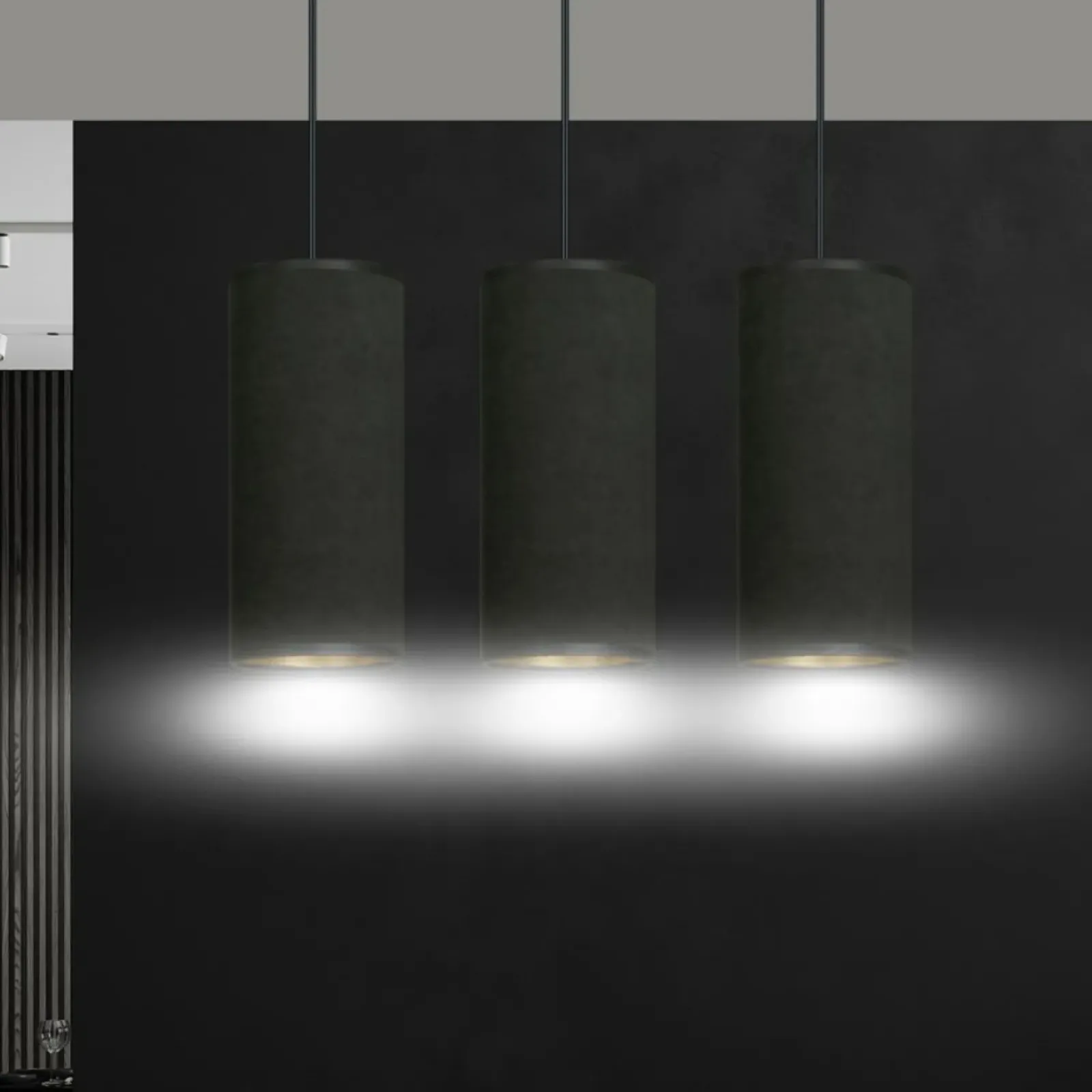 Sklep Kaja Liniowa lampa wisząca nad stół w jadalni 1067/3 BENTE | Kaja czarny Sale